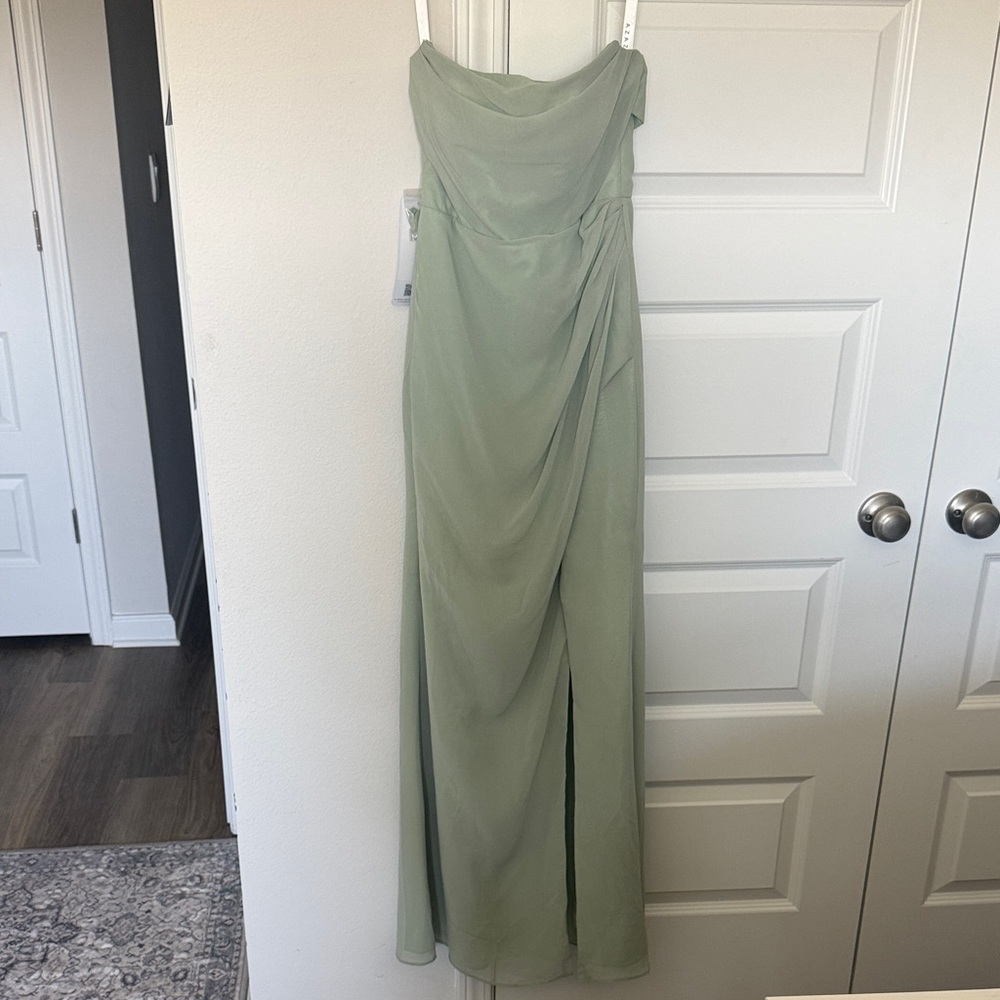 Azazie Strapless Sage Dress